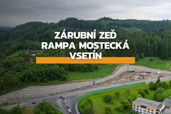 Zárubní zeď pro stavbu I/69, Vsetín, rampa Mostecká